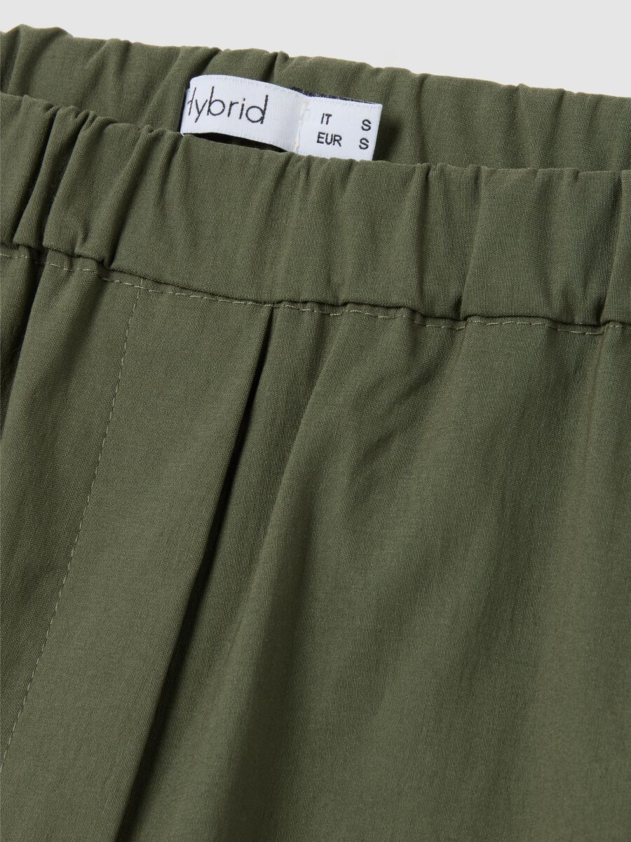 Women's Green Stretch Fabric Trousers Regular Fit_5