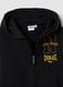 Black regular-fit pure cotton hoodie with logo for boys_2