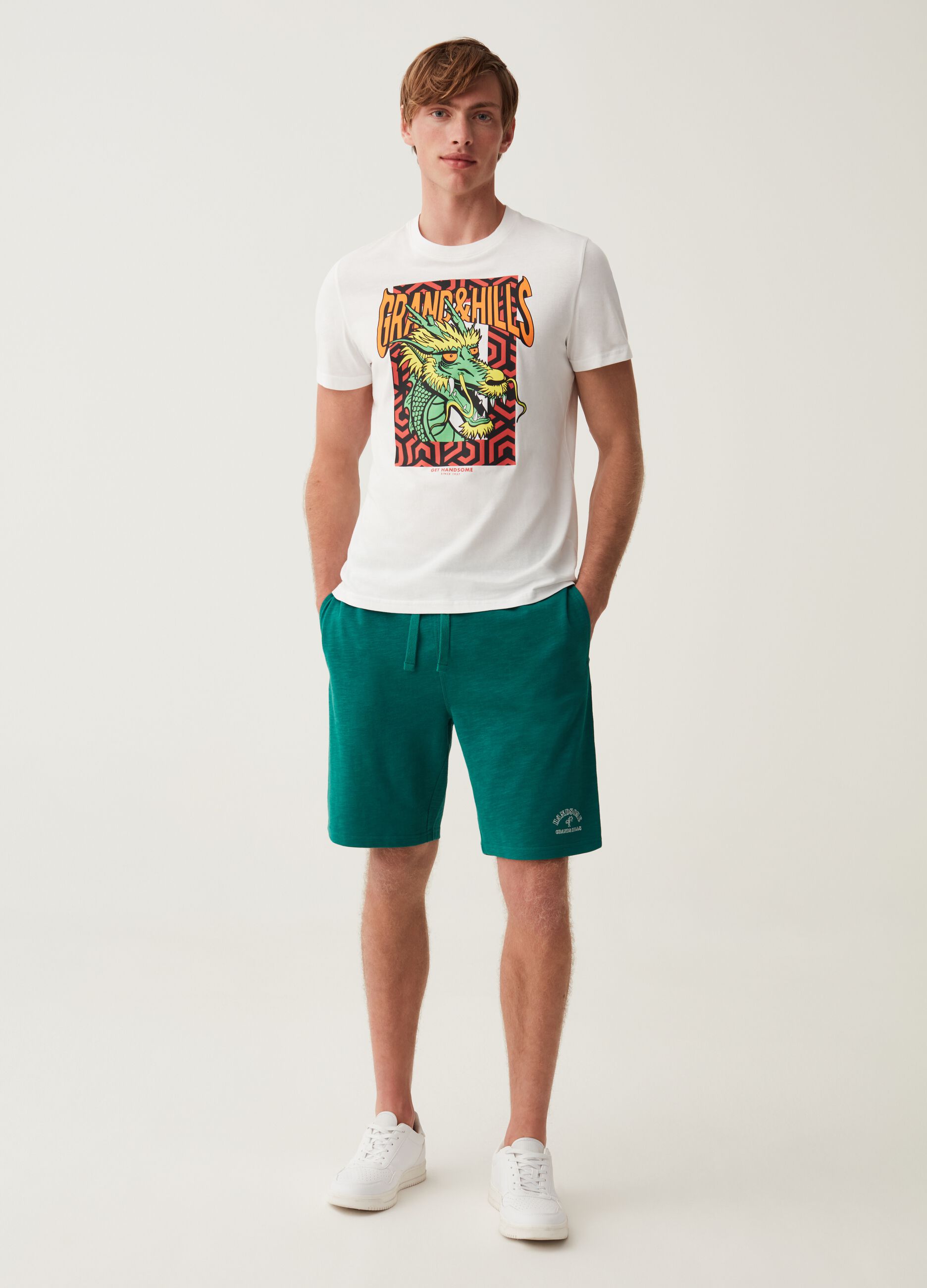 Bermuda jogger in felpa stampa Grand&Hills_0