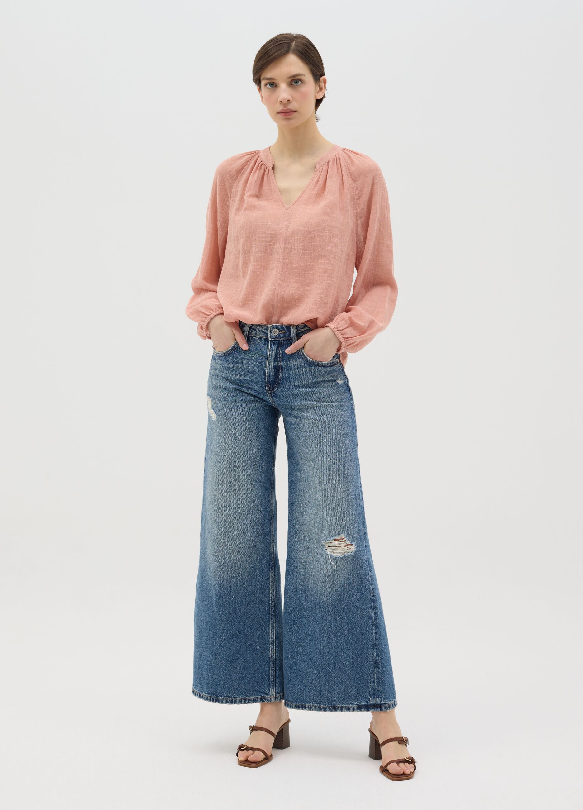 Pink brushed blouse