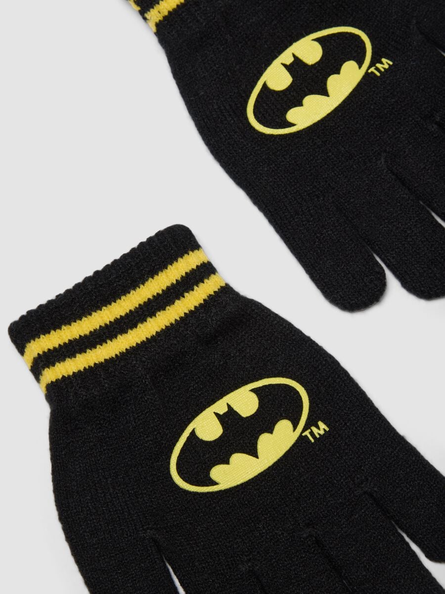 Guanti neri con stampa Batman per bambino e ragazzo_1