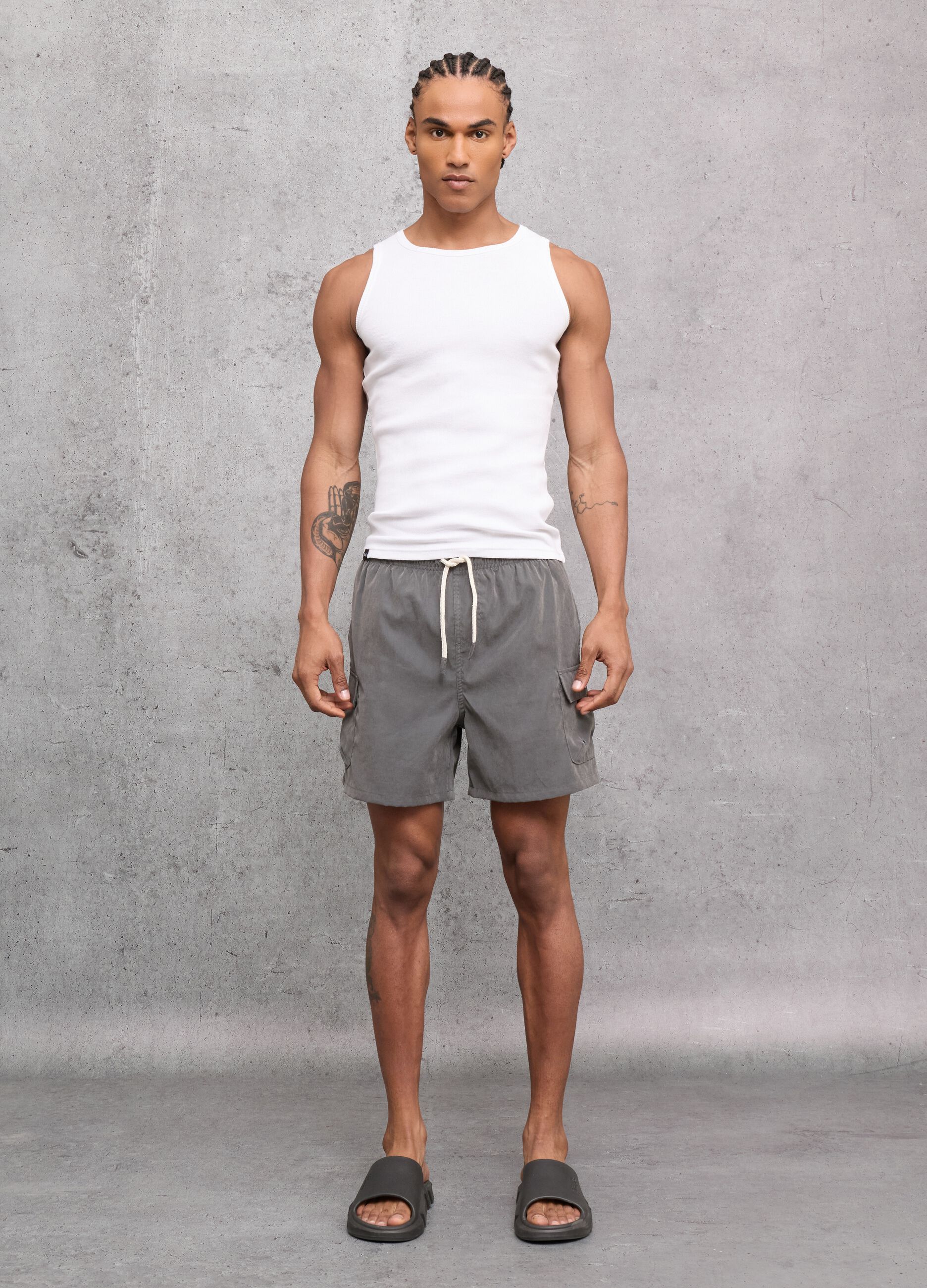 Cargo Swim Shorts Vintage Grey
