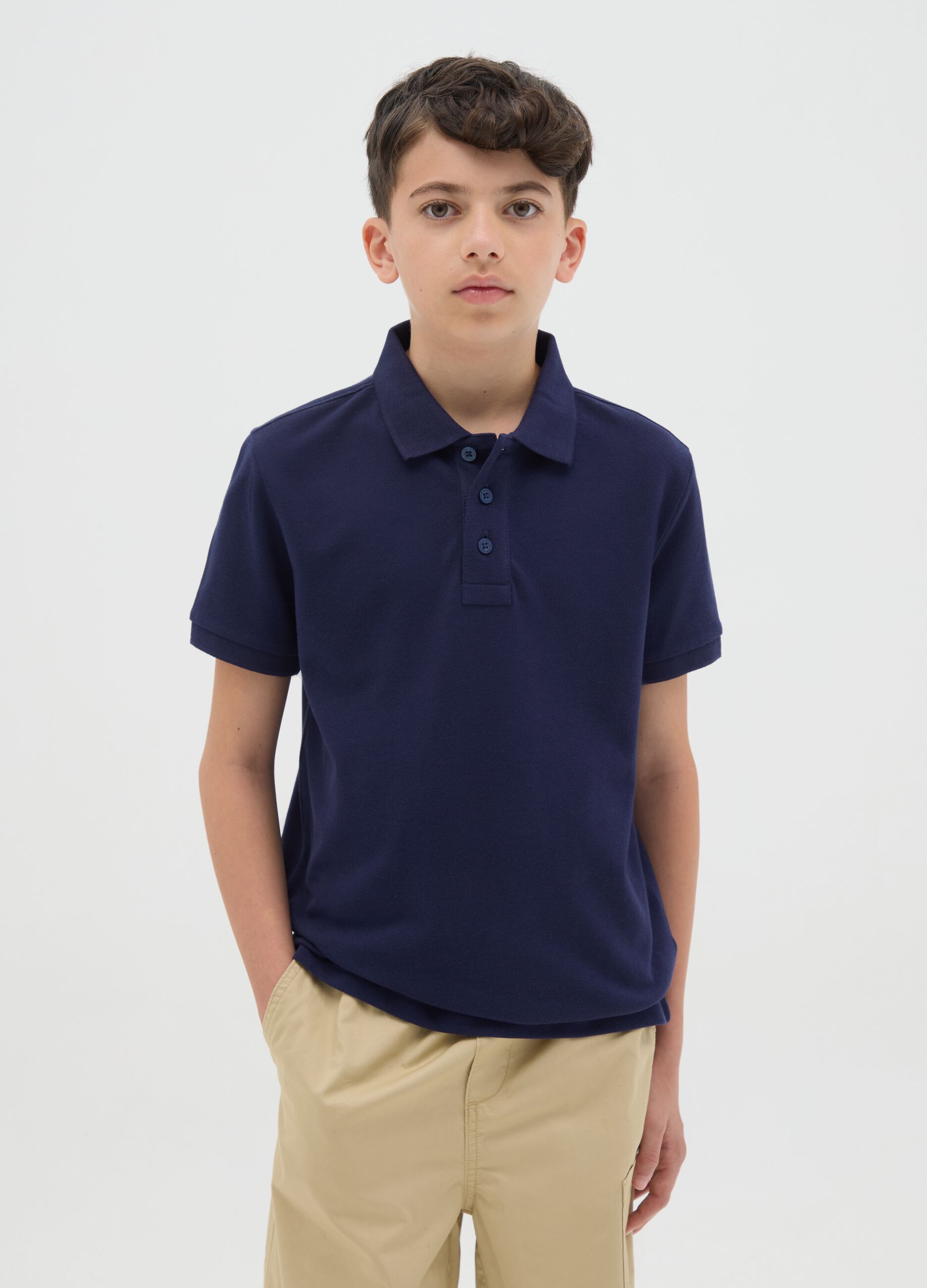 Pure Cotton Blue Polo Shirt