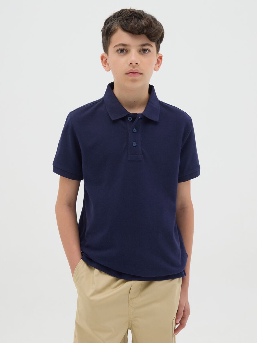 Pure Cotton Blue Polo Shirt_0