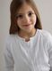 Girl's pure white cotton cardigan regular fit with cable knit_2