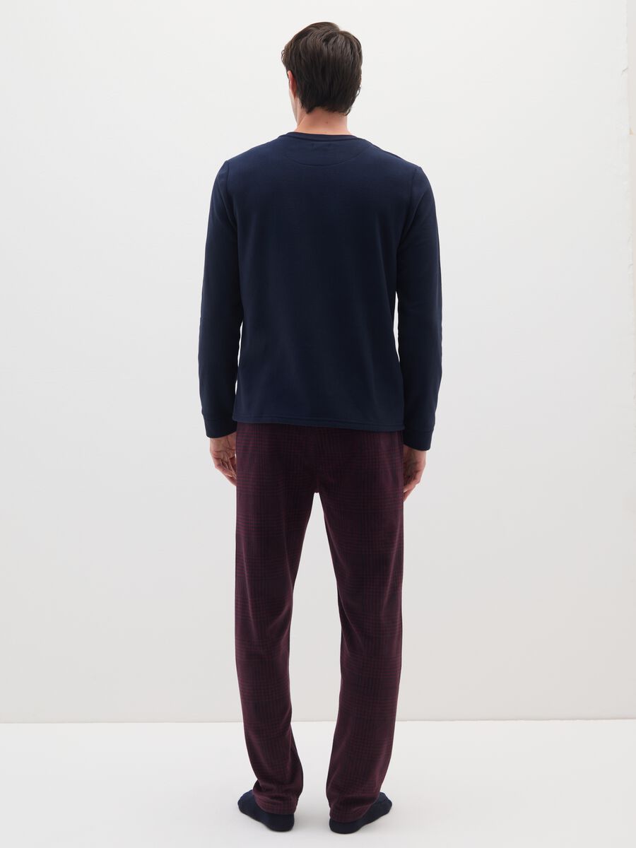 Regular fit blue fleece pyjamas_2