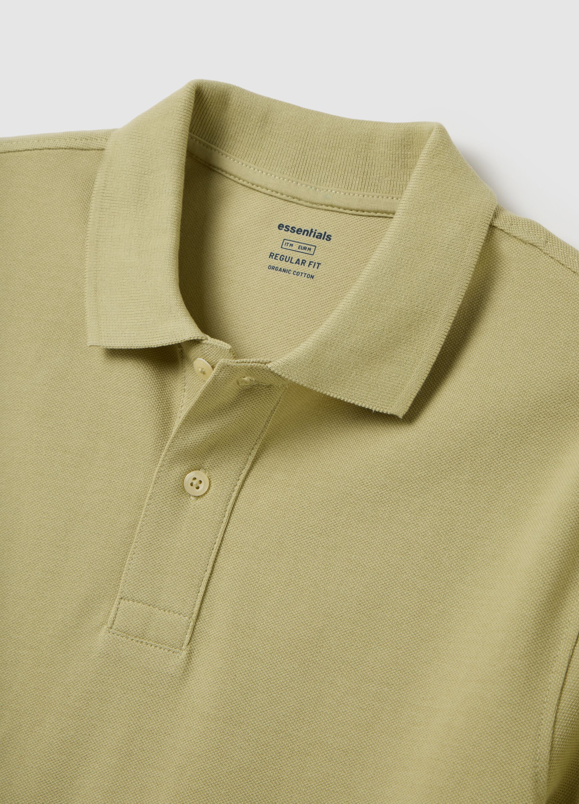 Polo da uomo in puro cotone verde regular fit