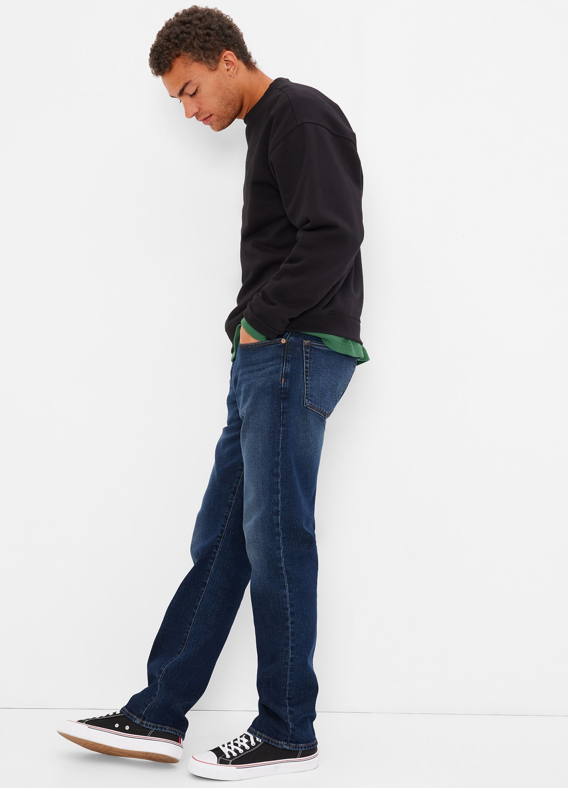 Straight-fit jeans in stretch cotton and Lyocell