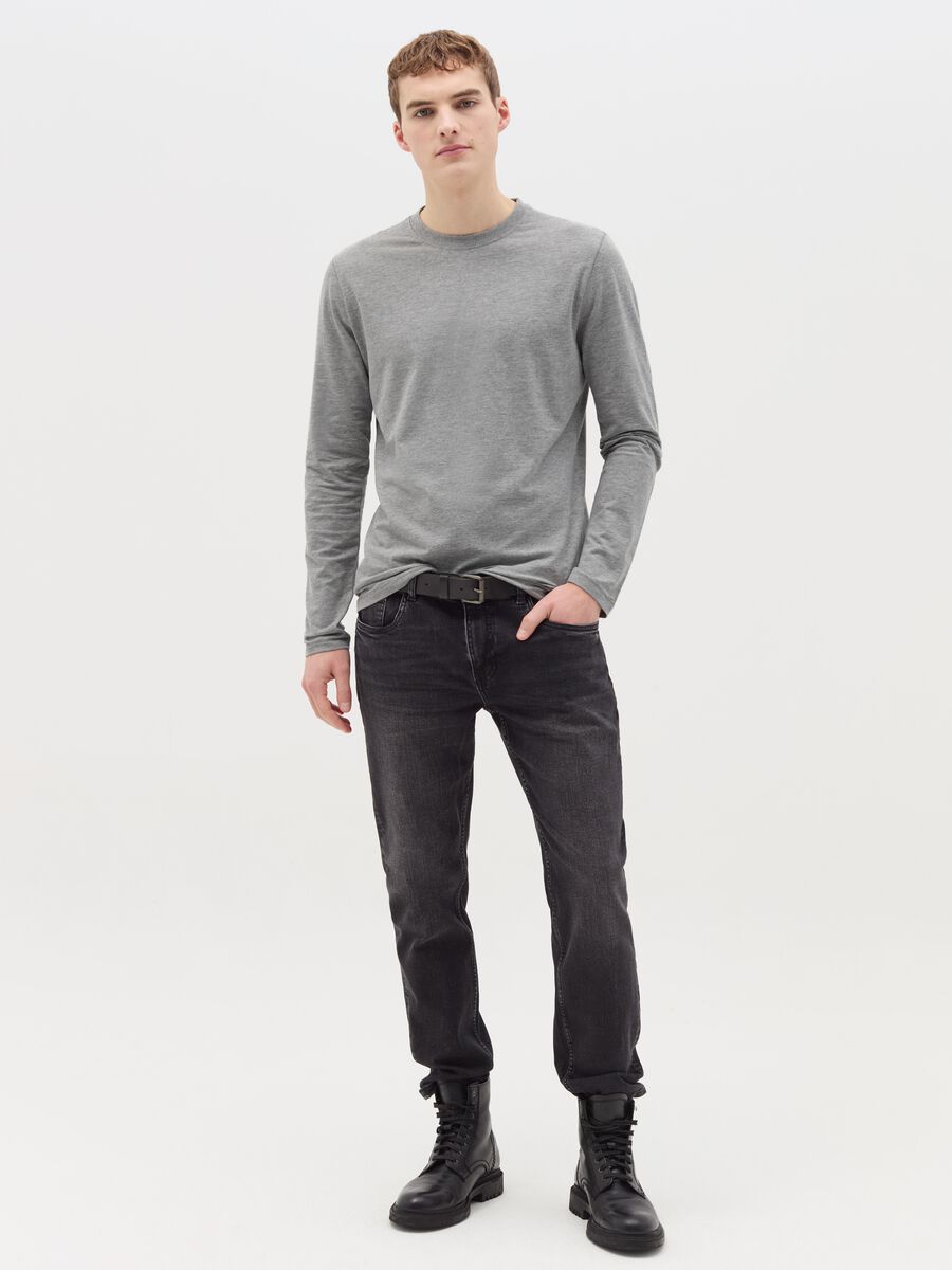 Long-sleeved T-shirt in stretch cotton_1