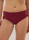 Red stretch bikini bottoms with ruched side detailing_1