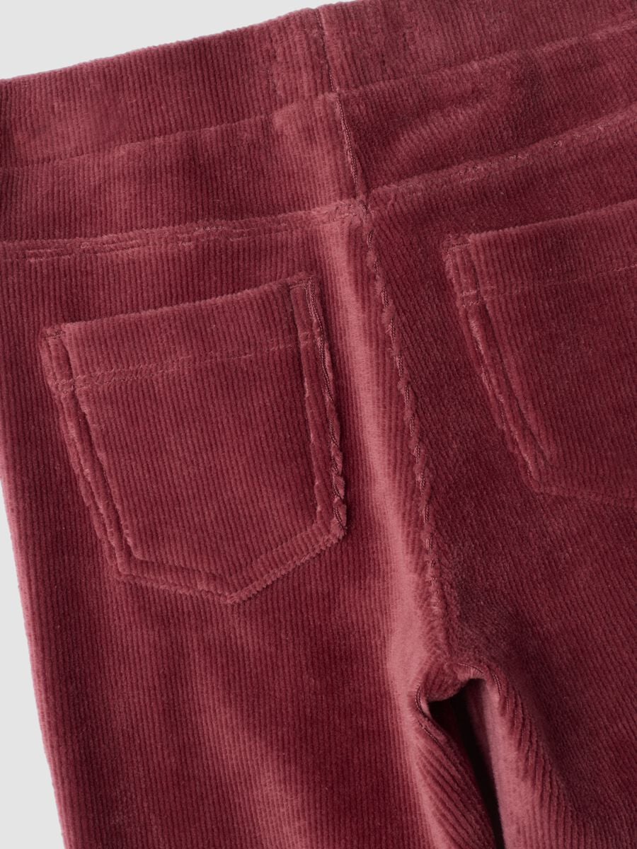 Brown flared stretch cotton trousers_3