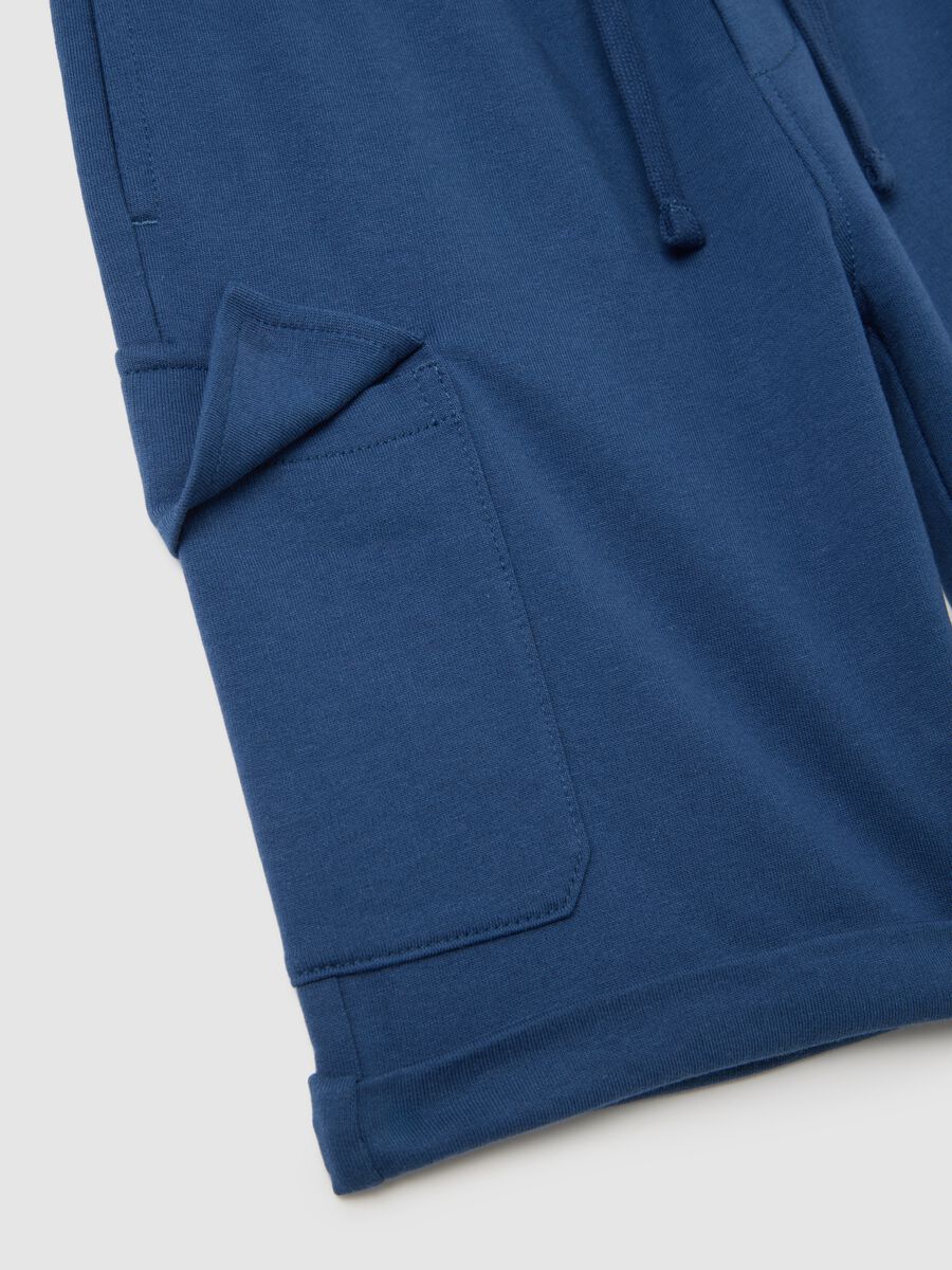 Blue pure cotton shorts for boy_3