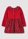 Baby Girls' Red Check Dress in Pure Cotton Regular Fit_1