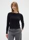 Black fitted viscose blend top_0
