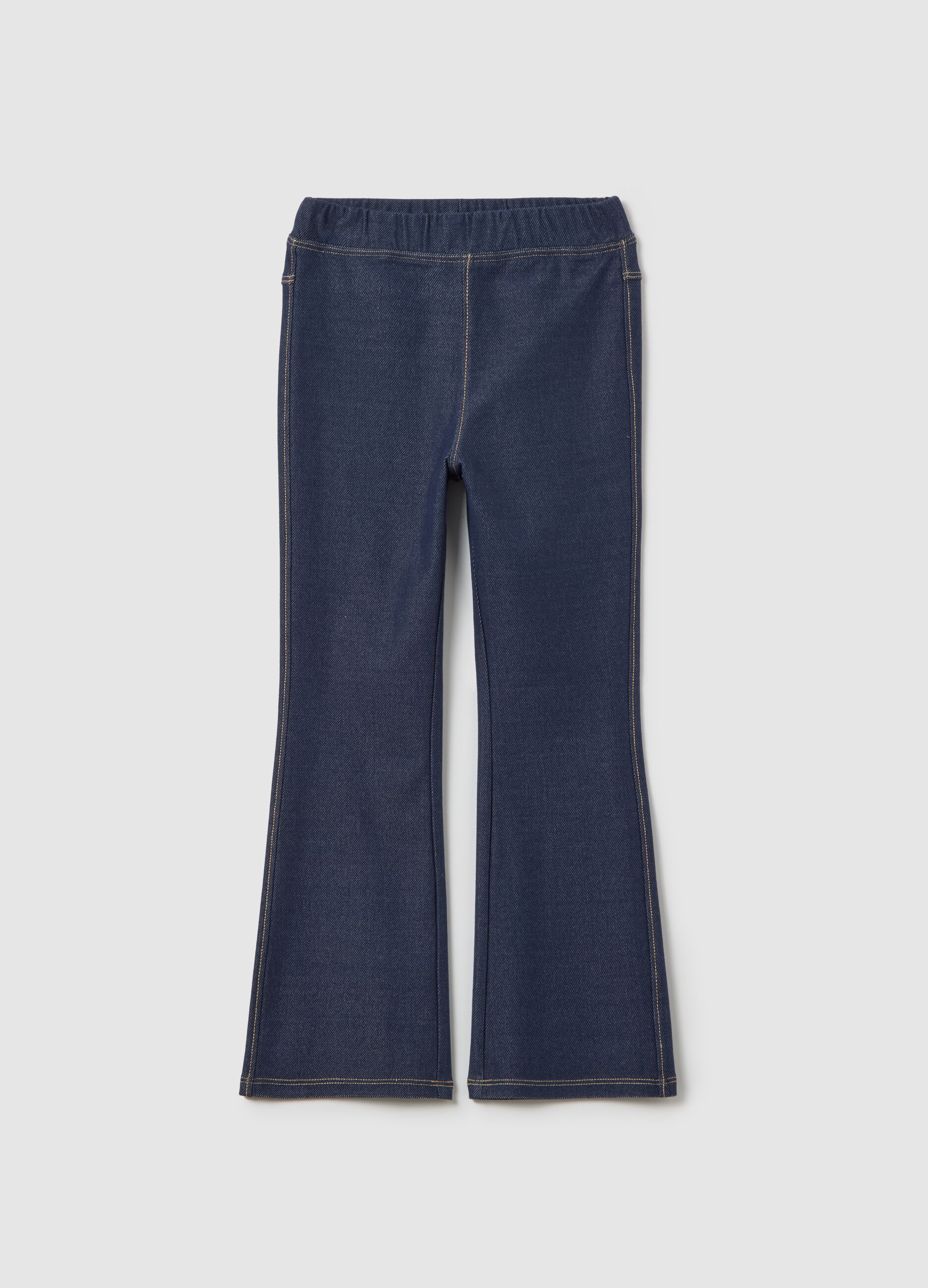Leggings da bambina in cotone blu skinny fit