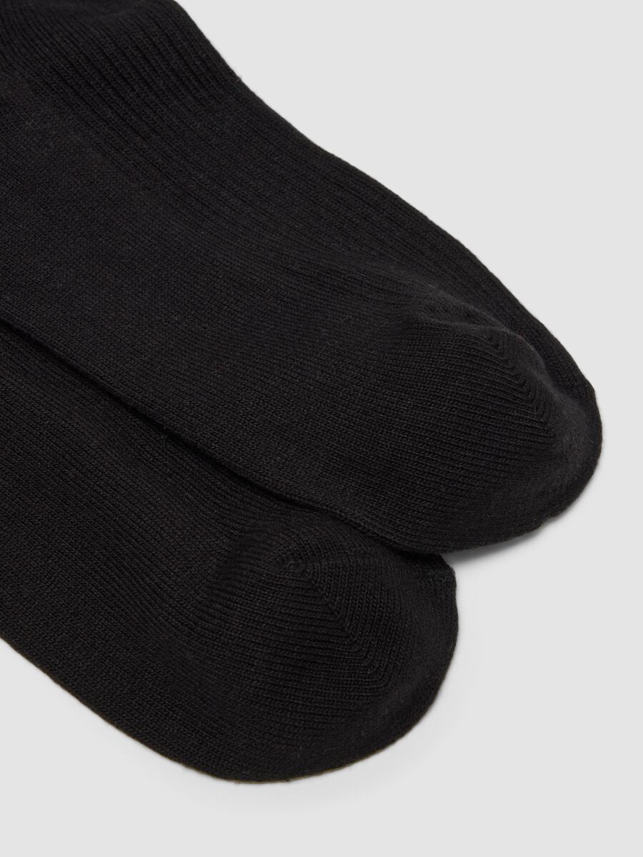 Black ankle socks in stretch cotton_1