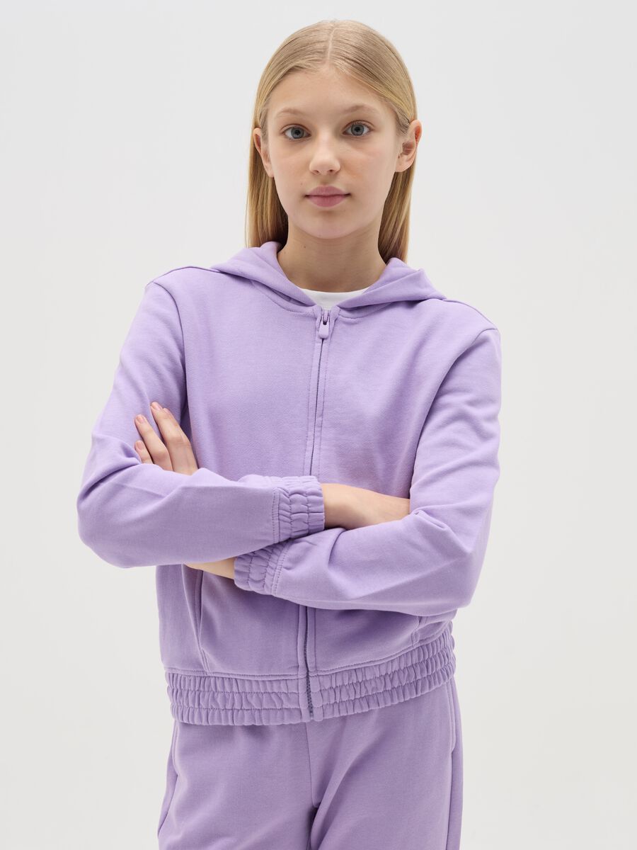 Full-zip Essential in French Terry con cappuccio _0