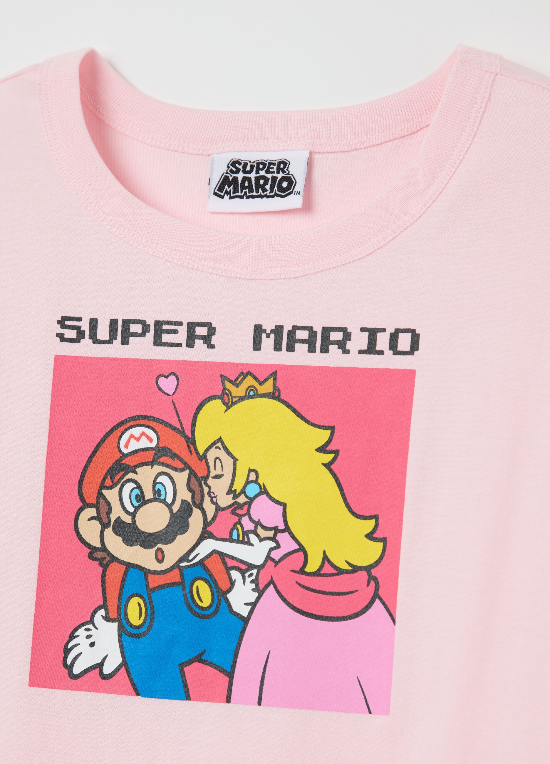 Pink T-shirt in cotton with Super Mario™ Princess Peach print
