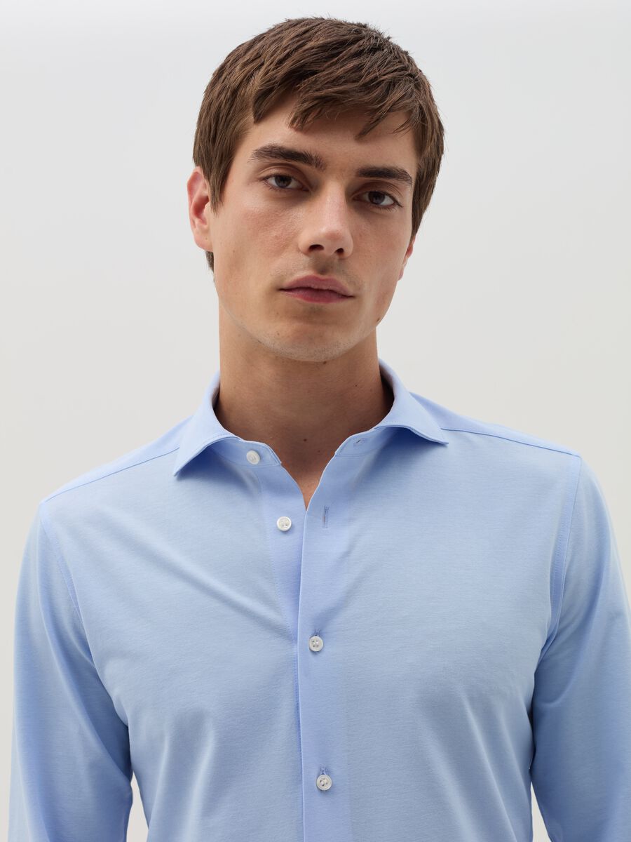 Solid colour regular-fit knit shirt_2