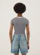 Girls&rsquo; fitted striped stretch-cotton T-shirt in multicolour_1