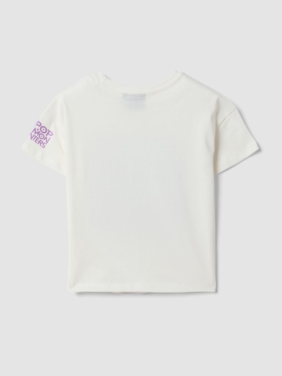 T-shirt bianca in puro cotone con stampa K-Pop Demon Hunters per bambina_1