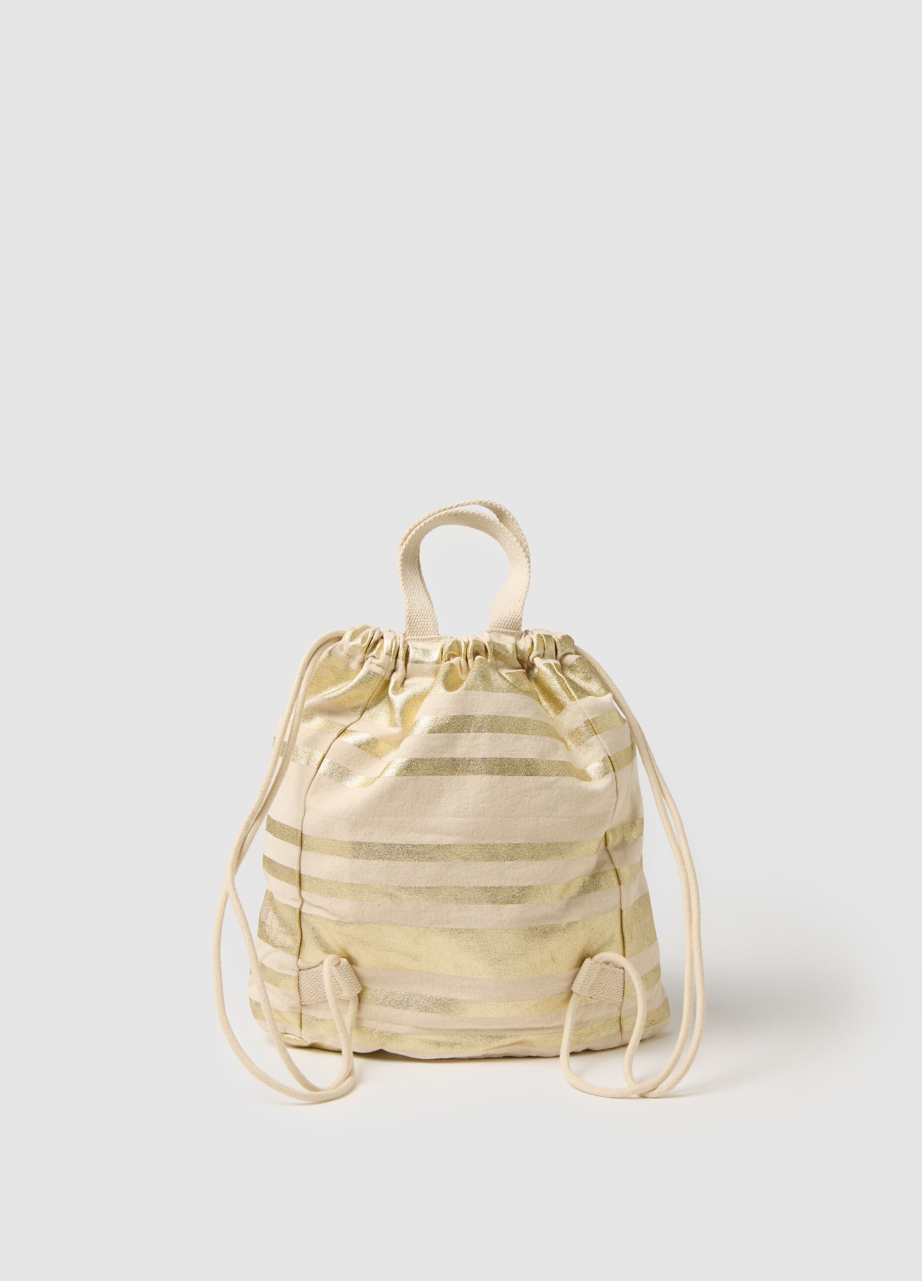 Zaino da donna in puro cotone multicolor con righe 