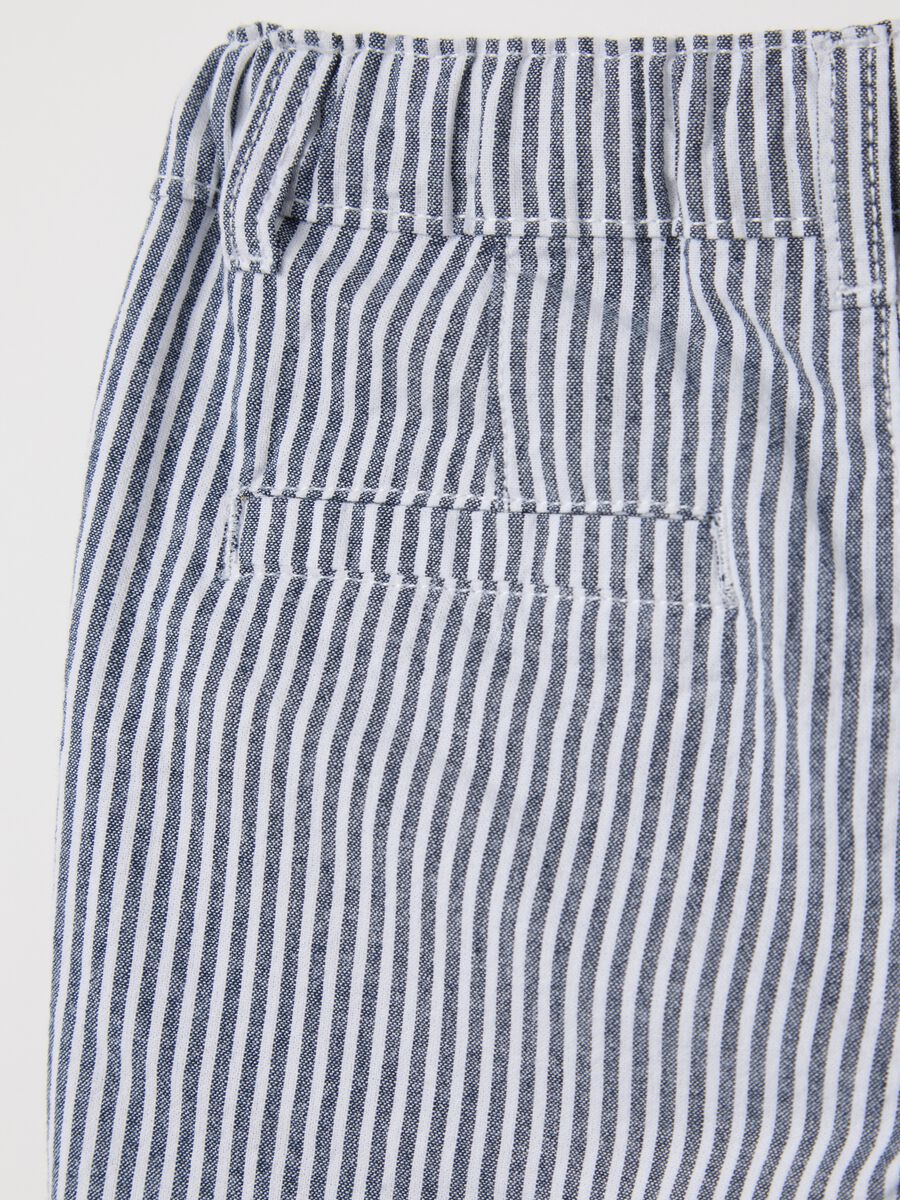 Cotton shorts with white and blue stripes_3