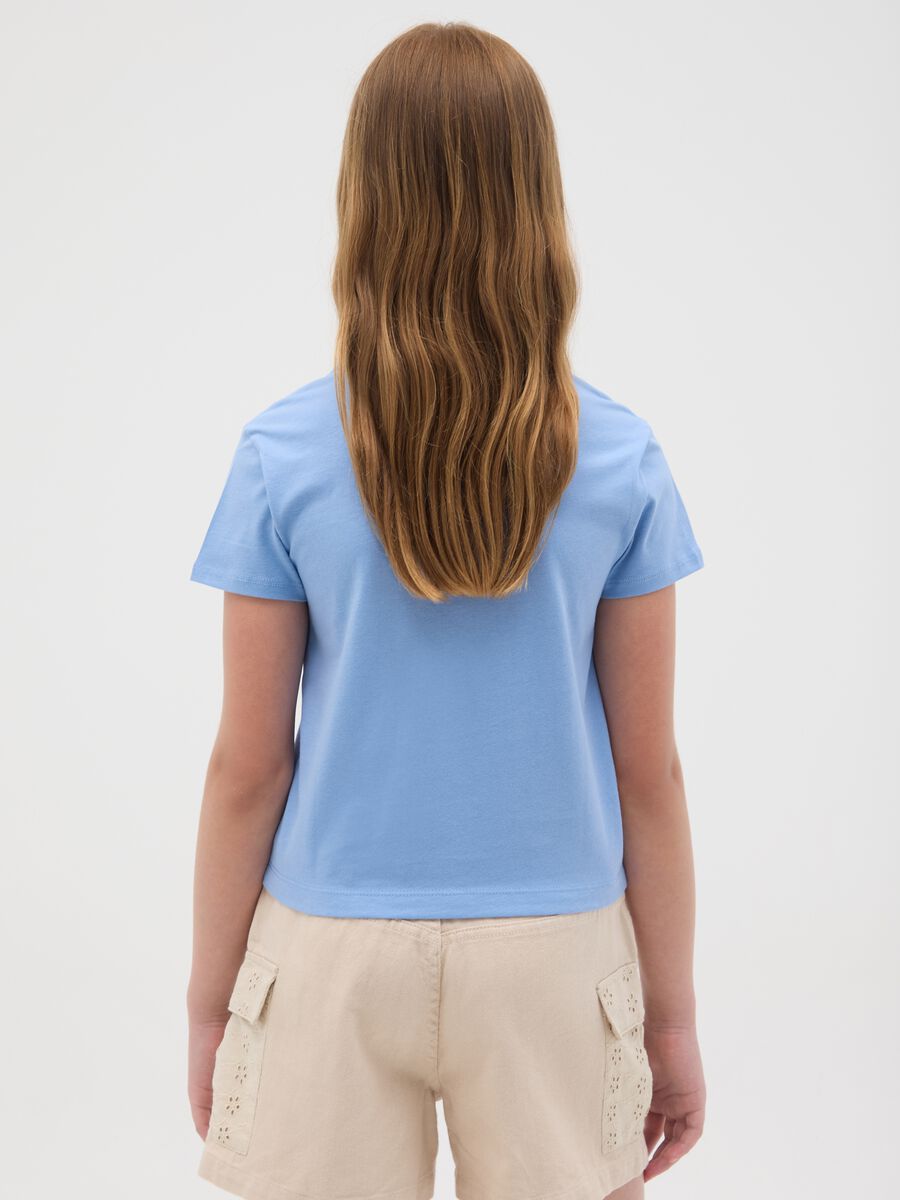 T-shirt da ragazza in puro cotone multicolor regular fit con stampa_1