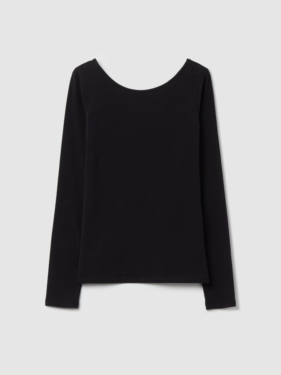 T-shirt a maniche lunghe con scollo rotondo_4