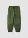 Green cotton-blend joggers with drawstring waist_0