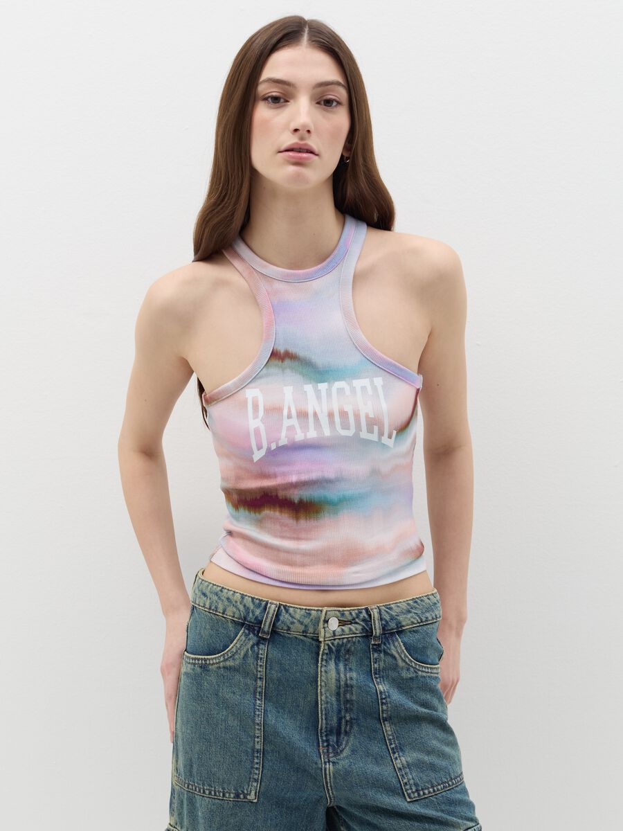 B.ANGEL X THE SEA BEYOND cropped tie-dye tank top_0