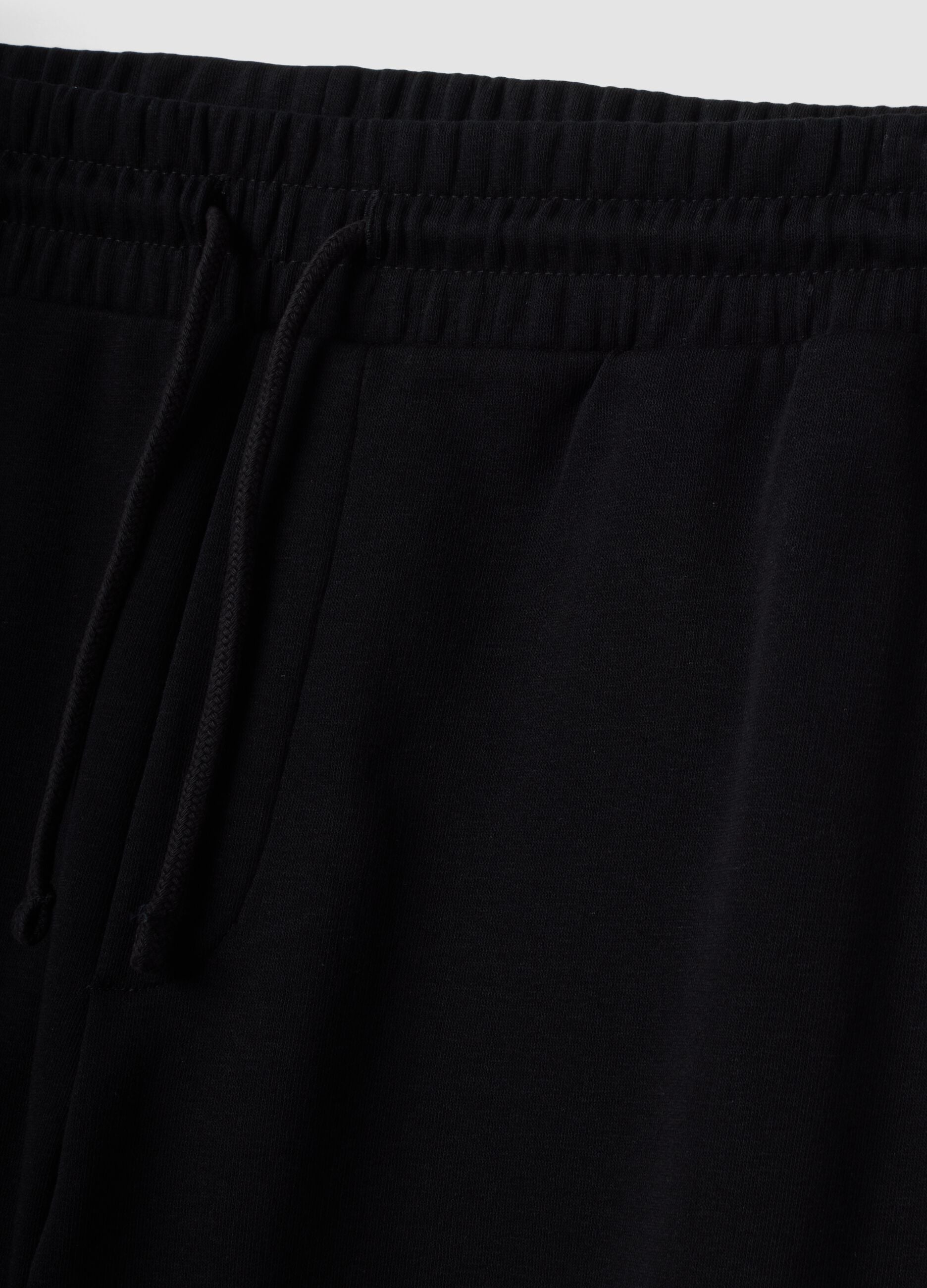 Black cotton-blend jogger trousers, regular fit