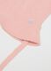 Baby girl's pure cotton pink hat with ties_2