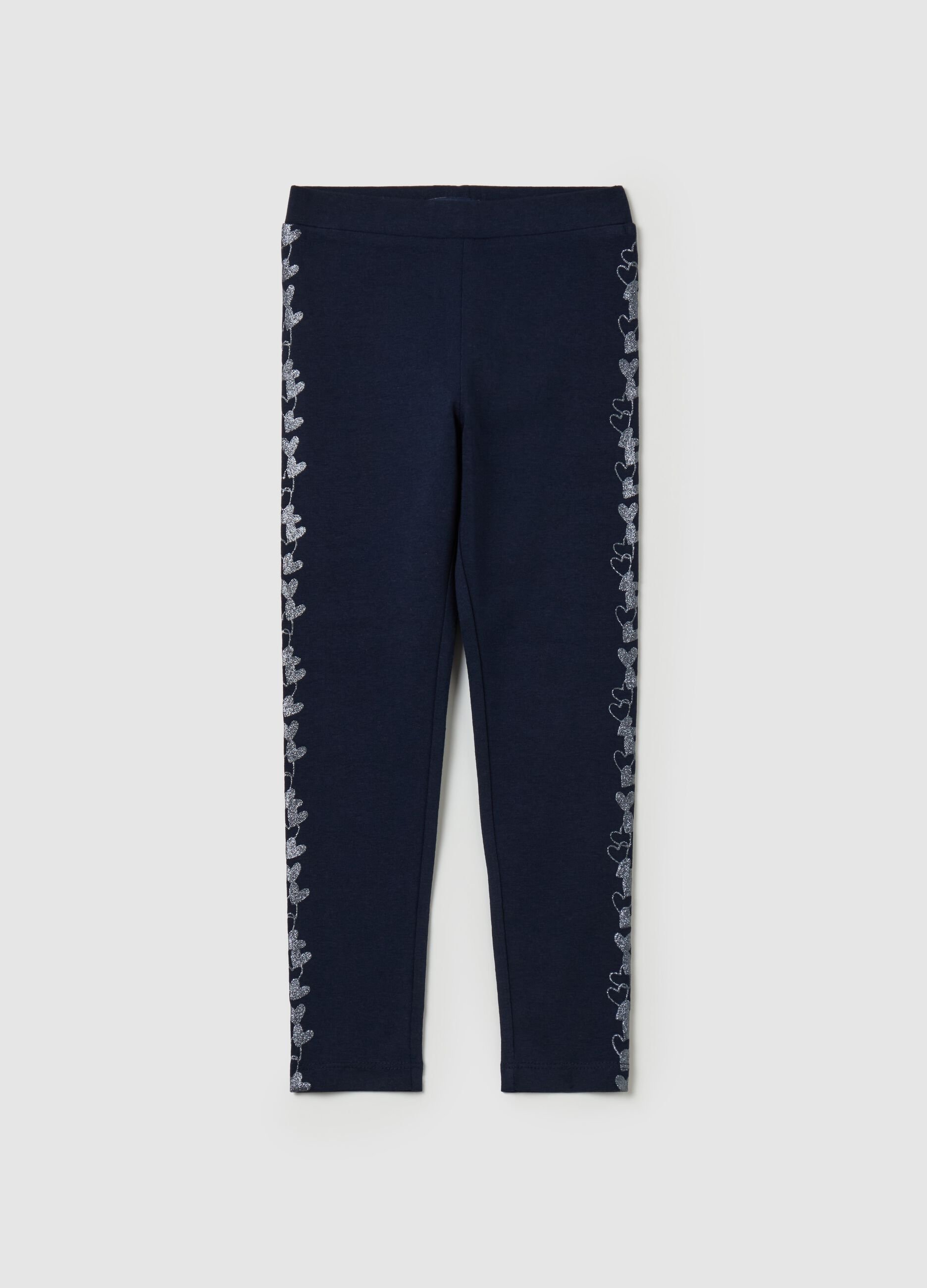 Leggings with glitter print