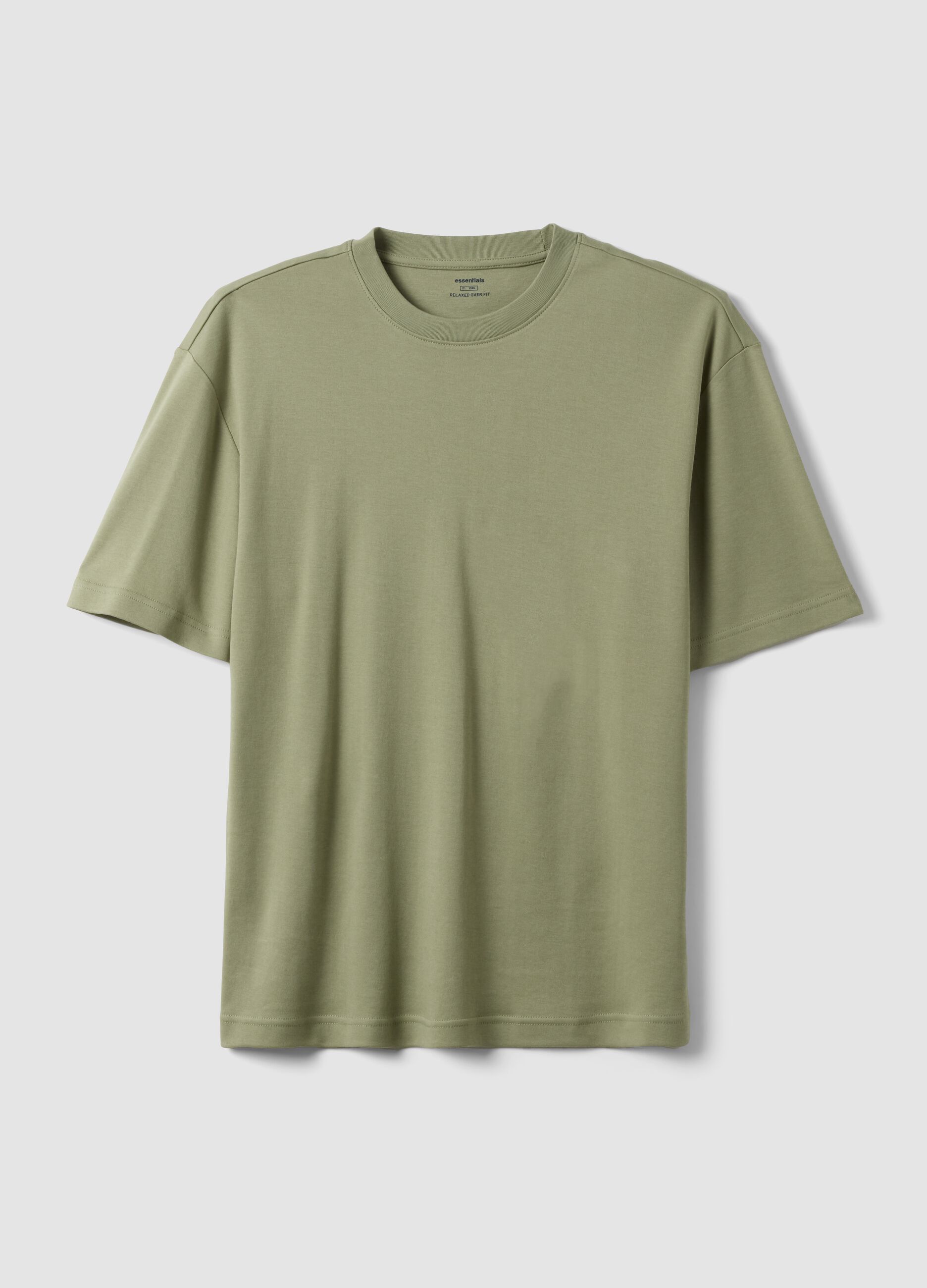 T-shirt a maniche corte in puro cotone verde relaxed fit