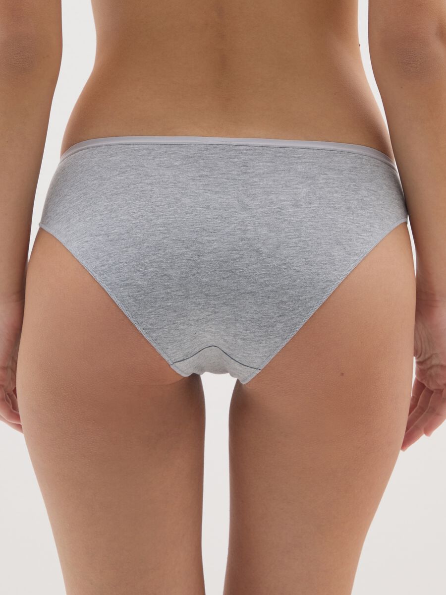 Multipack di cinque slip in cotone elasticizzato multicolor_2