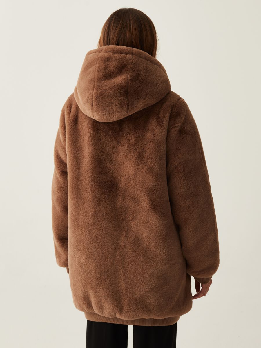 Cappotto teddy full-zip con cappuccio_2