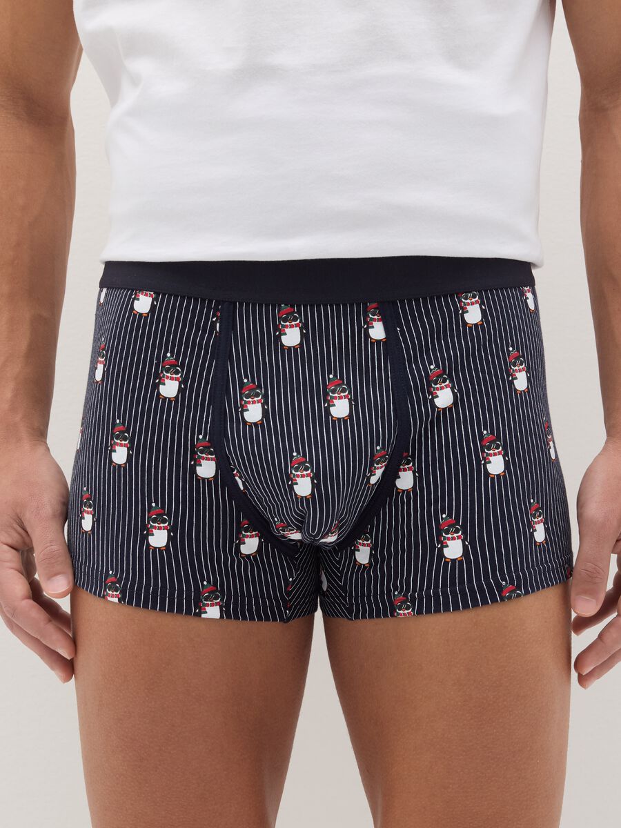 Stretch organic cotton boxer shorts with all-over print_1