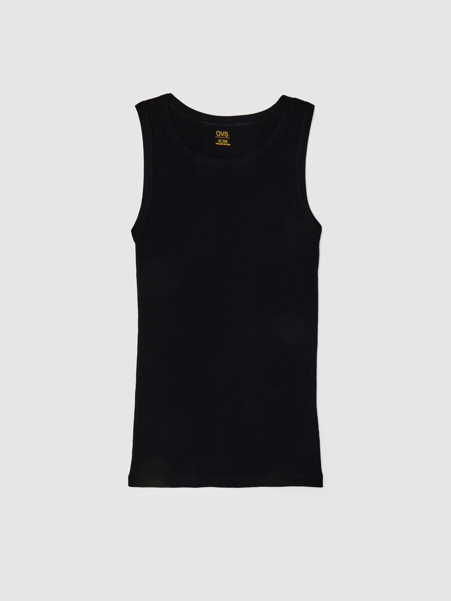 Men's black pure cotton vest_4