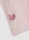 Pink short-sleeved stretch cotton T-shirt with floral appliqu&eacute;s_3