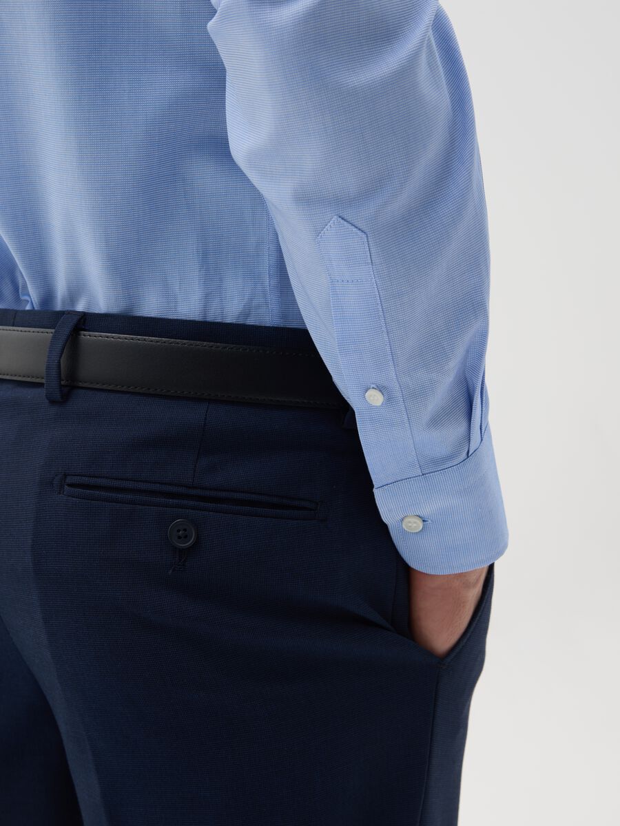 Camicia da uomo in puro cotone azzurra easy iron_3