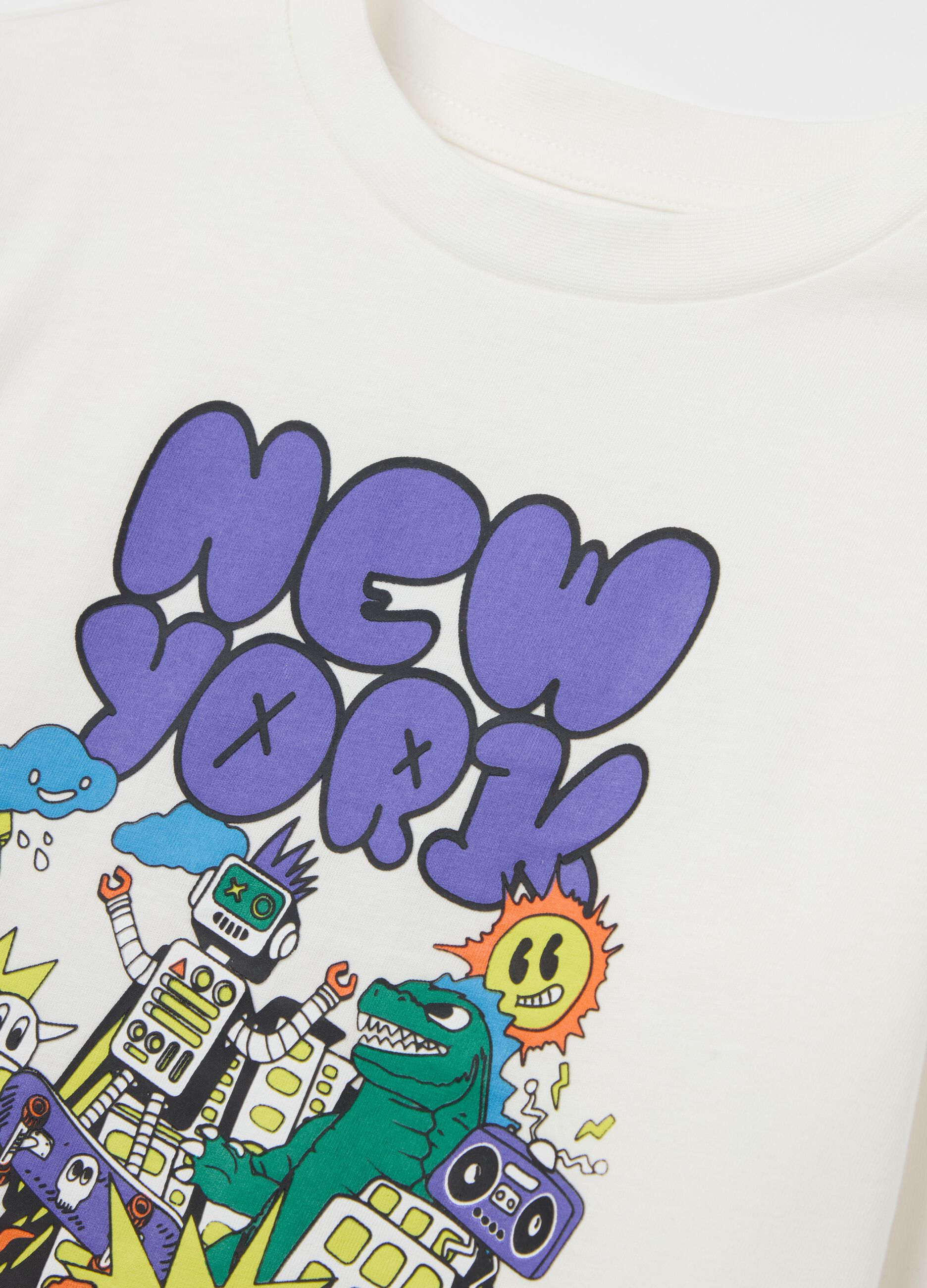 Long-sleeved T-shirt in cotton with print