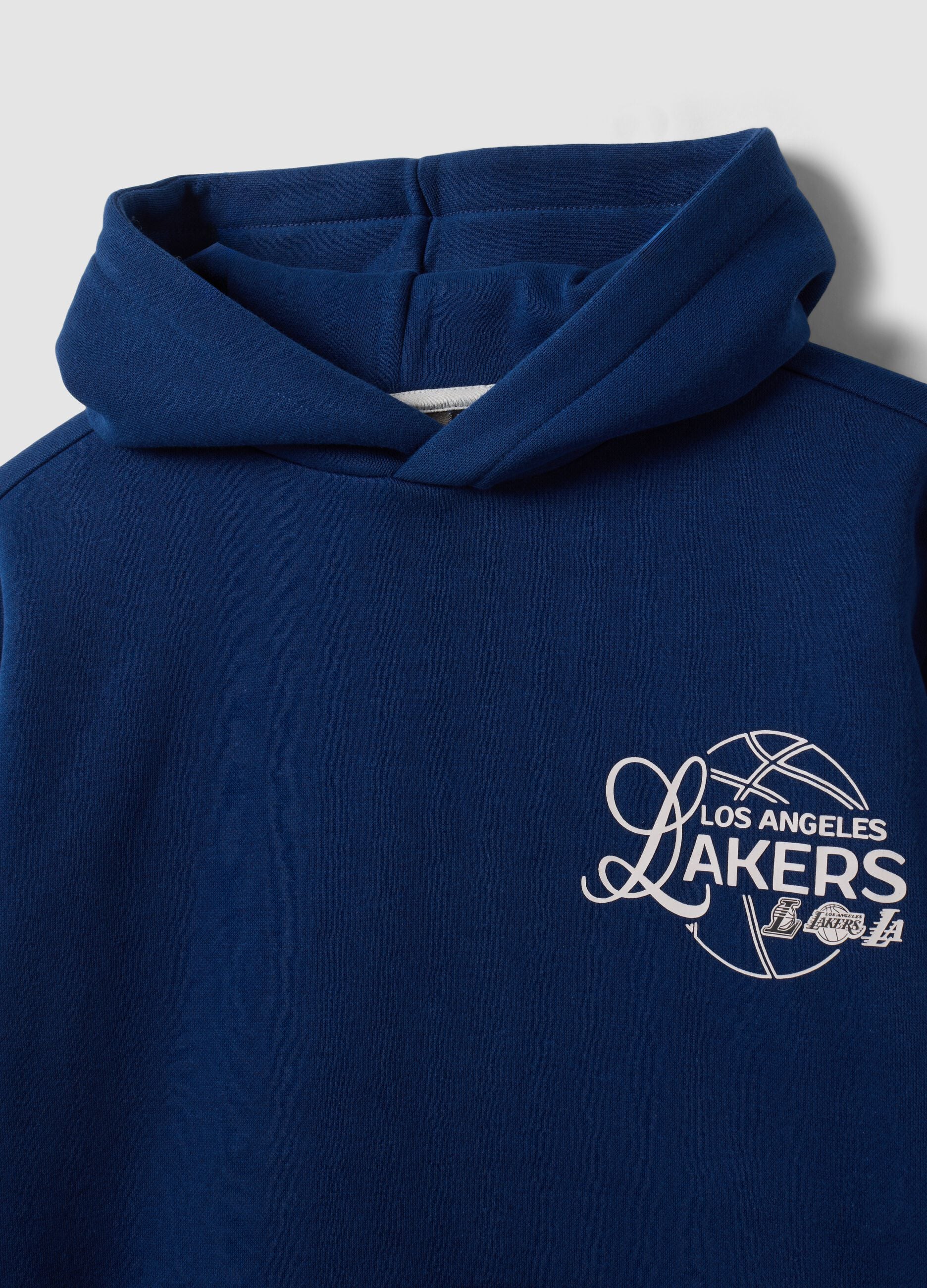 Blue cotton-blend hoodie with Lakers print for boys