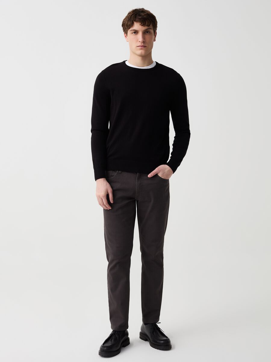 Regular-fit trousers with micro pattern_0