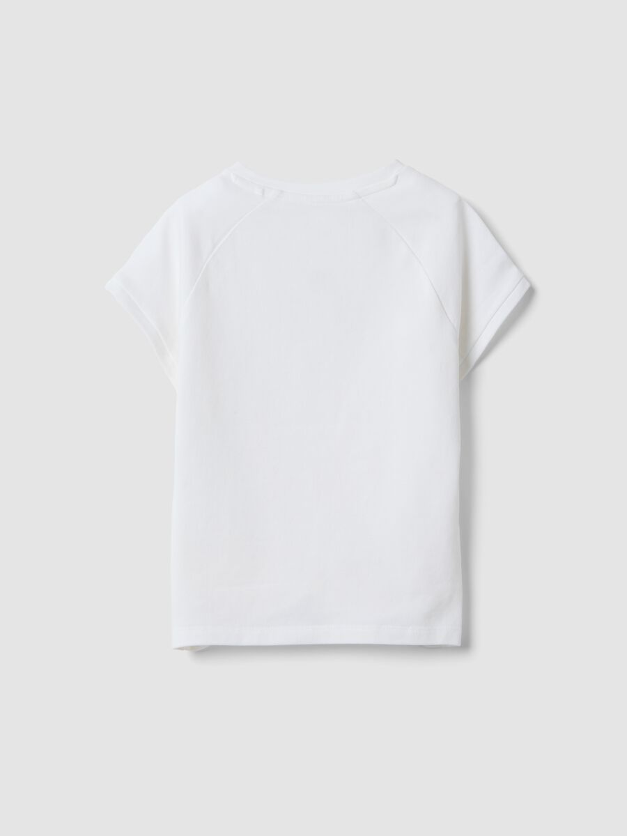 Girls' White Stretch Cotton Slim Fit T-shirt_4
