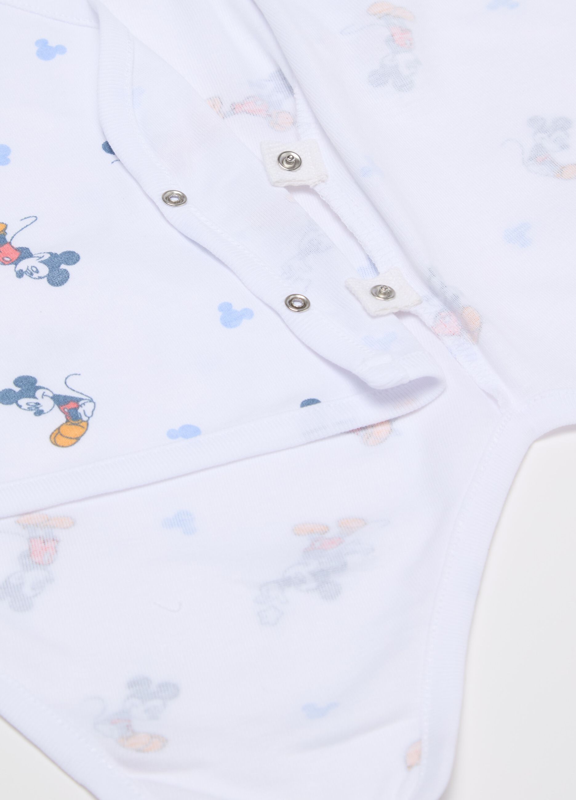 Two-pack bodysuits in cotton with Mickey Mouse print