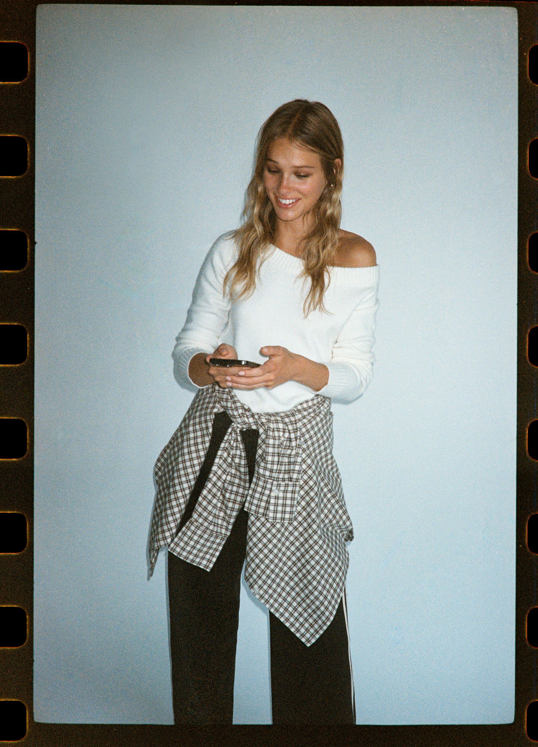 Camicia a quadri multicolor in cotone e vestibilità oversize