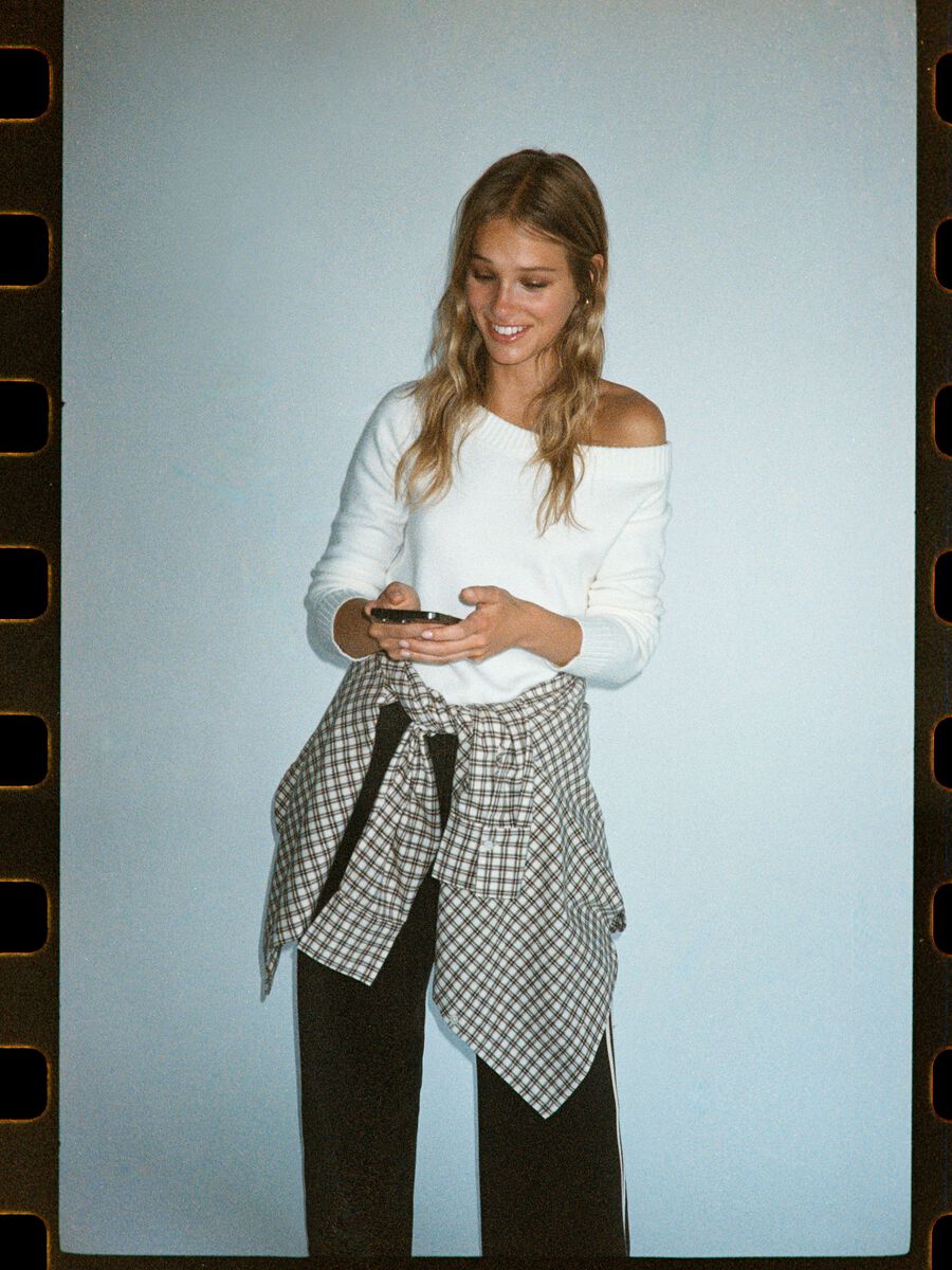 Multicoloured plaid cotton shirt in oversized fit_0