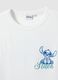 White pure cotton regular fit T-shirt with Stitch print_5