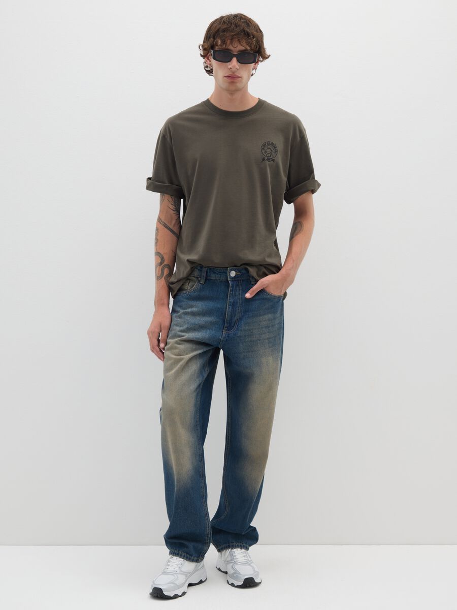 Regular fit green pure cotton T-shirt_1